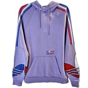 Adidas Originals Light Purple Lavender Hoodie Red/White/Blue Trefoil Oversized M
